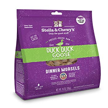 Stella & Chewy's Freeze-Dried Raw Duck Duck Goose Dinner Morsels Grain-Free Cat Food, 18 oz Size:18 Oun