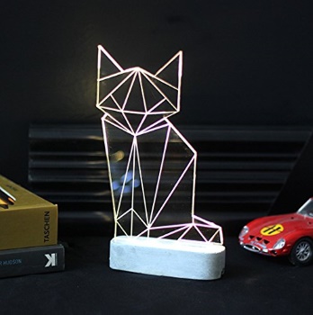 Modern Geometric Cat Lamp