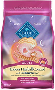 Blue Buffalo Indoor Hairball Control Natural Adult Dry Cat Food, Chicken & Brown Rice 7-lb