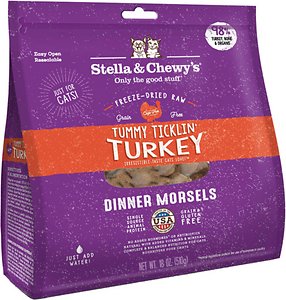 Stella & Chewy's Tummy Ticklin' Turkey Dinner Morsels Freeze-Dried Raw Cat Food