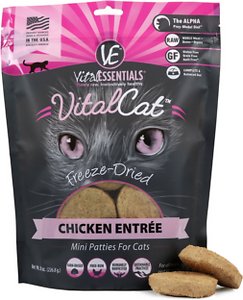Vital Essentials Chicken Mini Patties Grain Free Limited Ingredient Freeze-Dried Cat Food