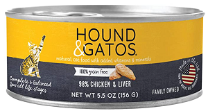 Hound & Gatos Chicken & Chicken Liver Formula Grain-Free Canned Cat Food