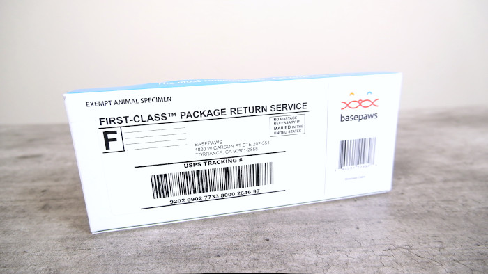 Basepaws Cat DNA Kit Box Return label