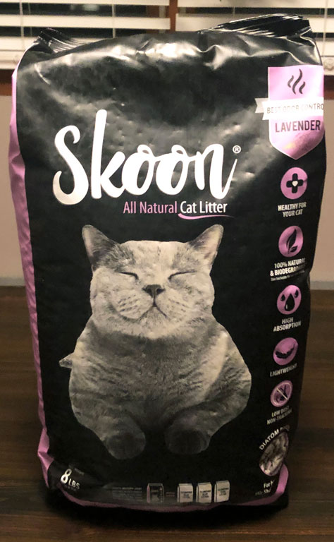Another variety of Skoon Cat Litter is the lavender-scented formula.