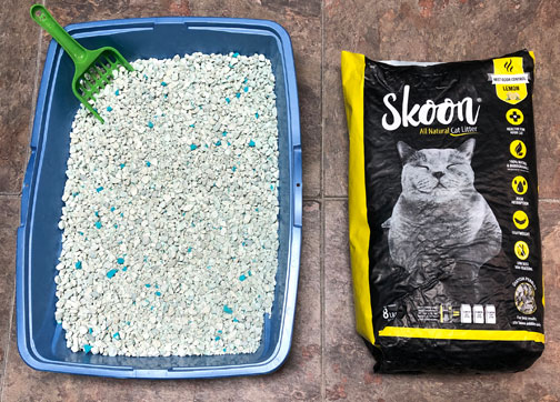 We tested Skoon Lemon-Scented Litter for several weeks in a multi-cat home.