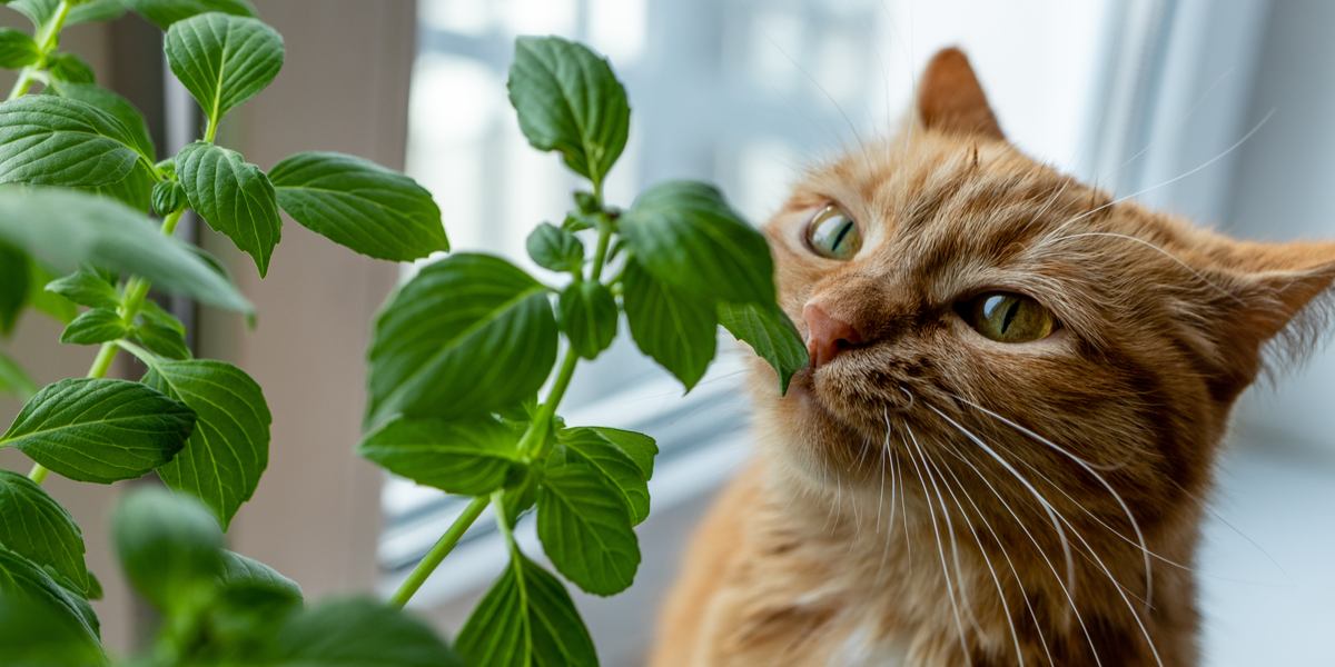 CATS EATING BASIL, The Cat 24