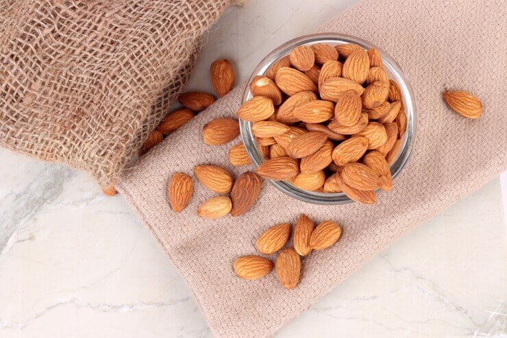 bowl of almonds for cats