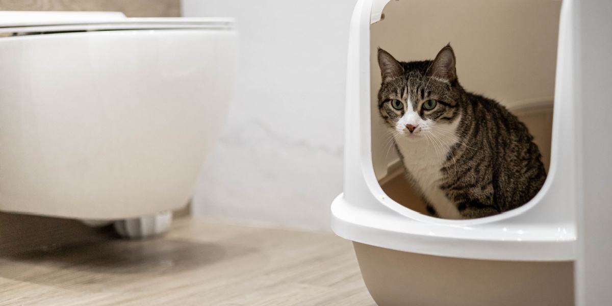 Cat peeing or pooping in a covered litter box.